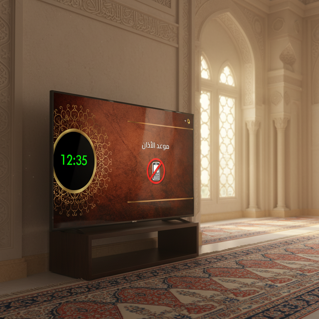 جهاز مواقيت الصلاة الركيزة للمساجد الأصلي (يباع بدون تلفاز)